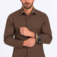 dark brown locke tartan trim dress shirt men platini front
