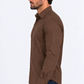 dark brown locke tartan trim dress shirt men platini side