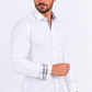 white locke tartan trim dress shirt men platini side