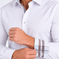 white locke tartan trim dress shirt men platini detail