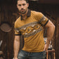 Men's Aztec Panoramic Print Camel Polo