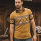 Men's Aztec Panoramic Print Camel Polo