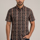 black aztec stripe short sleeve shirt men platini front