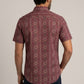 burgundy aztec stripe short sleeve shirt men platini back
