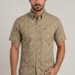 khaki aztec stripe short sleeve shirt men platini front