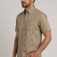 khaki aztec stripe short sleeve shirt men platini side
