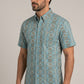 turquoise aztec stripe short sleeve shirt men platini side