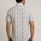 white aztec stripe short sleeve shirt men platini back