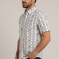 white aztec stripe short sleeve shirt men platini side