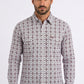 white aztec stripe western shirt men platini front