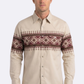 beige aztec band western shirt men platini front