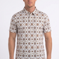 beige aztec geometric performance polo ii men platini front