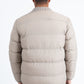 Mens Beige Bubble Jacket with Rib Collar & Cuffs