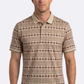 beige diamond longhorn western print polo men platini front