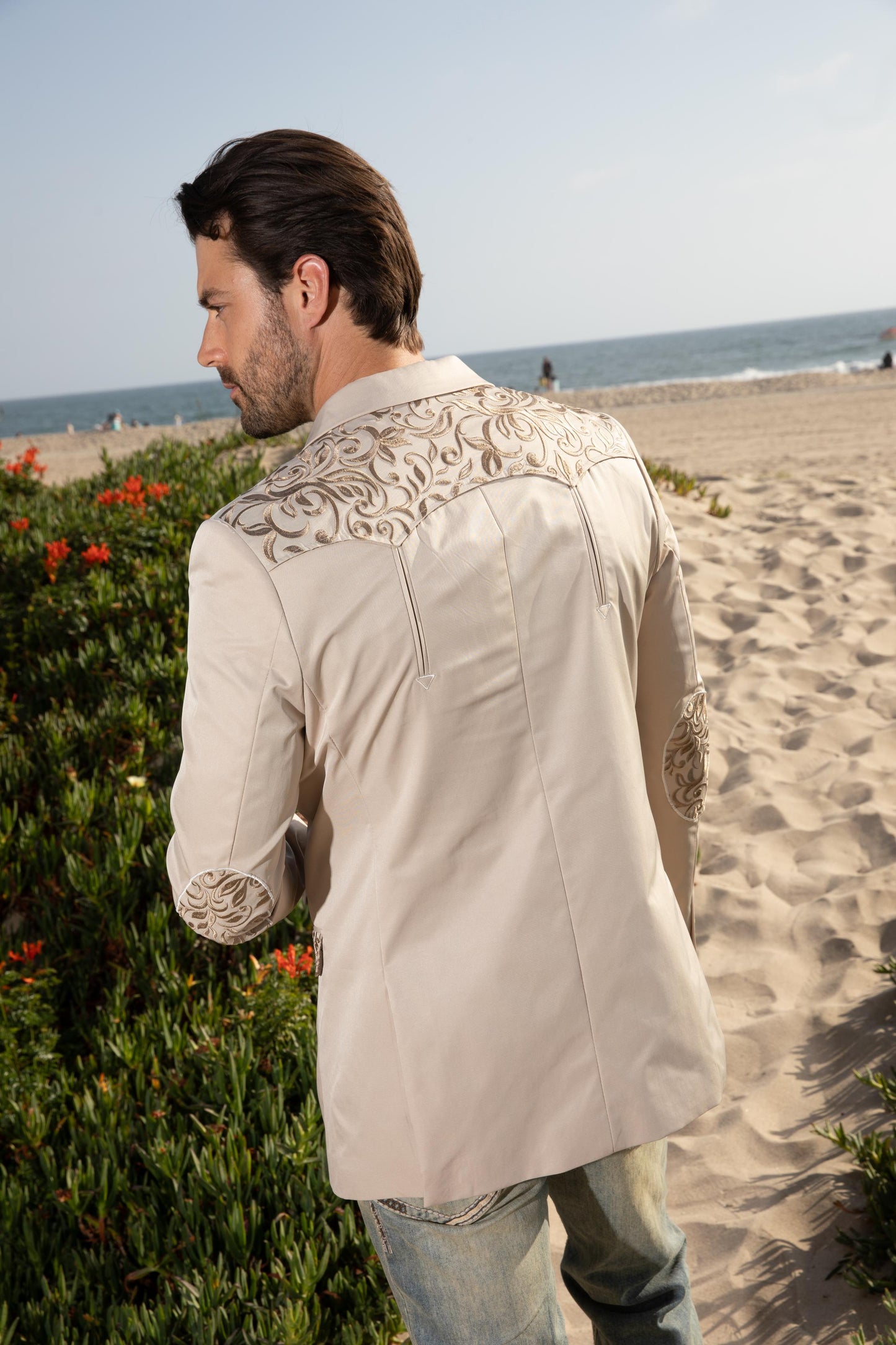 Mens Embroidery Fashion Blazer