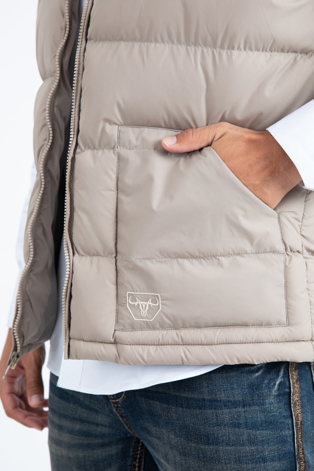 Mens Beige Light Bubble Vest