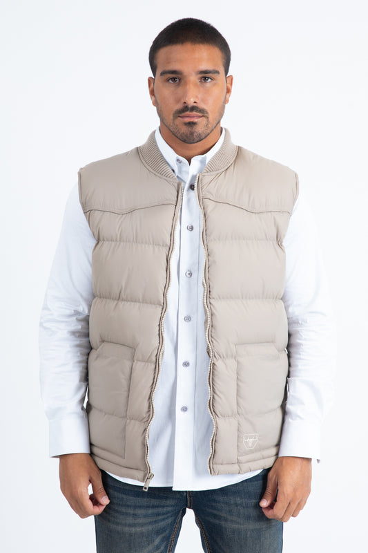 Mens Beige Light Bubble Vest