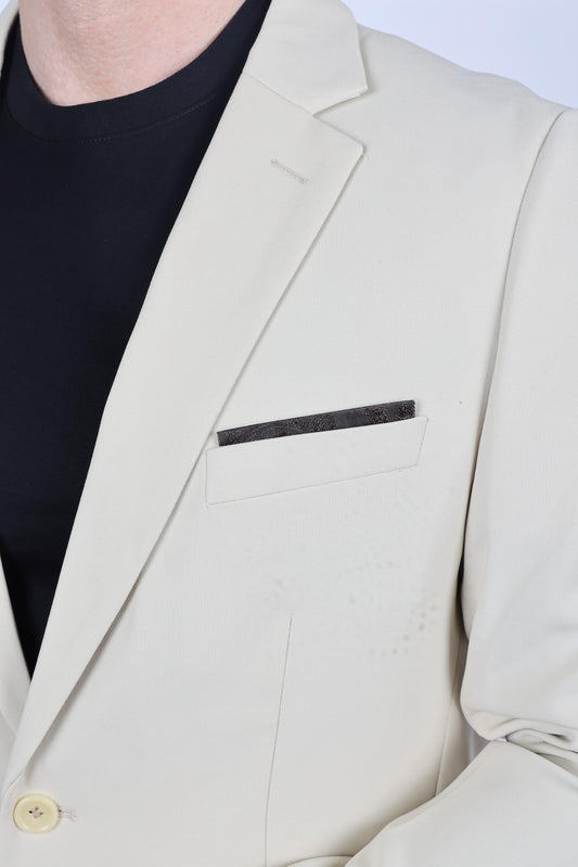 beige modern fit stretch blazer men platini detail