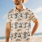 Mens Performance Fabric Modern Fit Stretch Cactus Print Polo