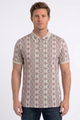 Vertical Geo Diamond Print Polo