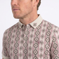 beige vertical geo diamond print polo men platini side
