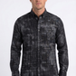 black abstract jacquard dress shirt men platini front