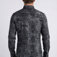 black abstract jacquard dress shirt men platini side