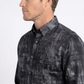 black abstract jacquard dress shirt men platini back