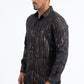 black abstract wave foil shirt side platini