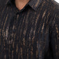 black abstract wave foil shirt detail platini