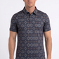 black aztec geometric performance polo men platini front