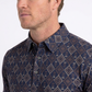 black aztec geometric performance polo men platini side