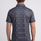 black aztec geometric performance polo men platini back