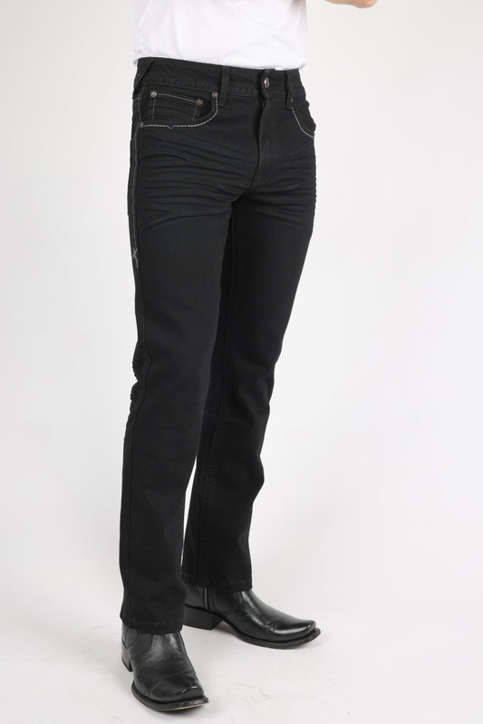 black boot cut jean men platini side