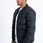 Mens Black Bubble Jacket with Rib Collar & Cuffs