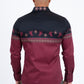 black burgundy western rodeo graphic dress shirt men platini detail