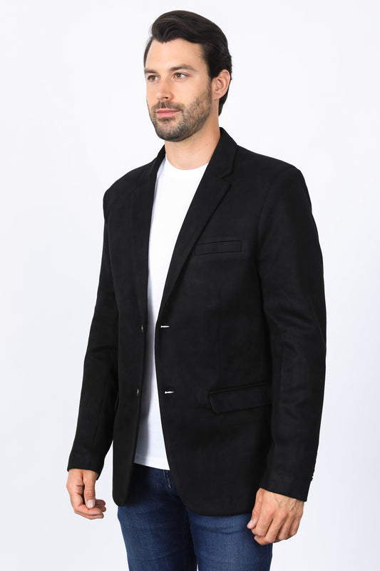 black double button suede blazer men platini 