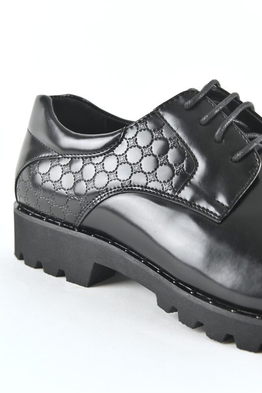 Black Dress Derby Shoes for men close up