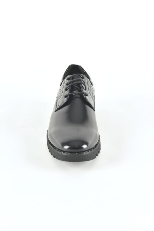 Black Dress Derby Shoes for men front