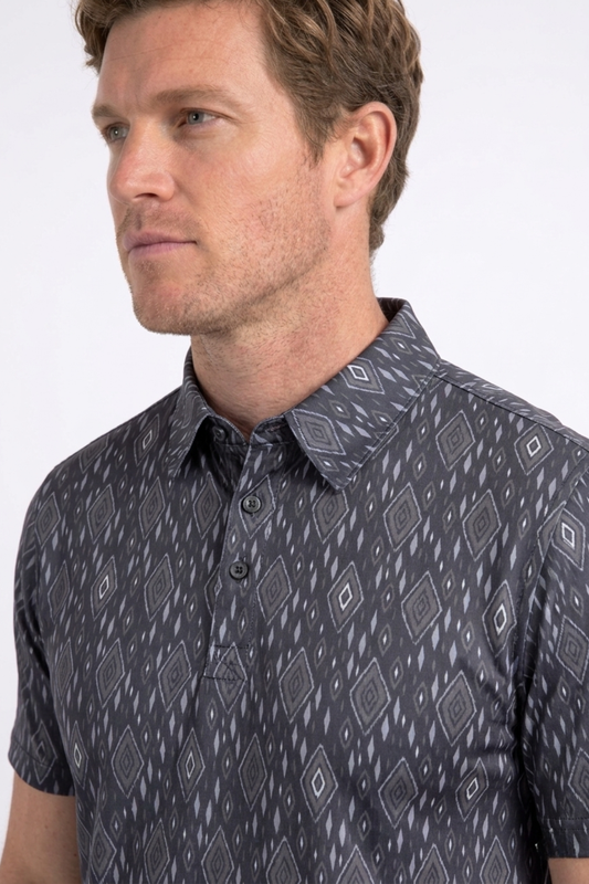 black full aztec diamond polo men platini side