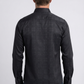 black geometric plaid jacquard dress shirt men platini side
