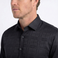 black geometric plaid jacquard dress shirt men platini back