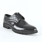 Black leather lace-up dress shoes for men side