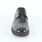 Black leather lace-up dress shoes for men front