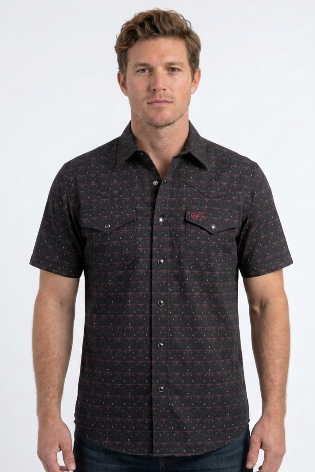western dress shirts for men Longhorn Heritage Shirt inspired look that feels Color:Cabernet and Black Faviana v-neckline Ranking DRESS to IMPRESS