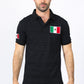 black mexico embroidery aztec polo front platini