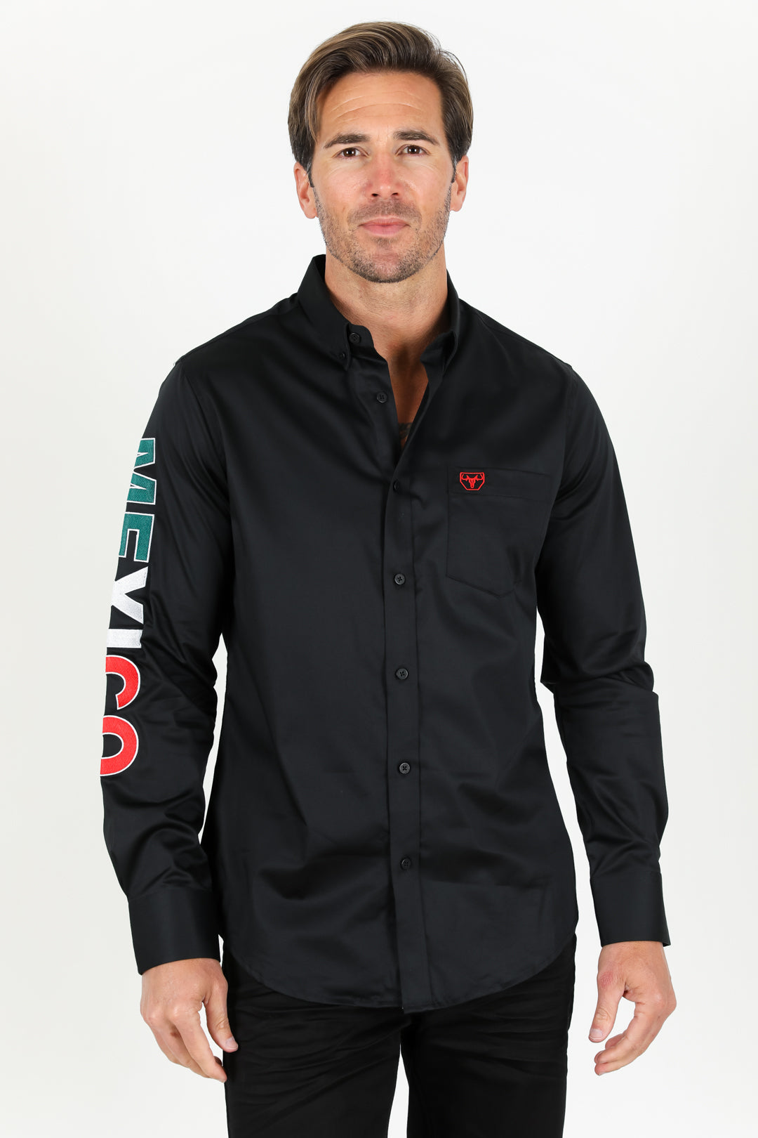 black mexico heritage flag shirt front platini