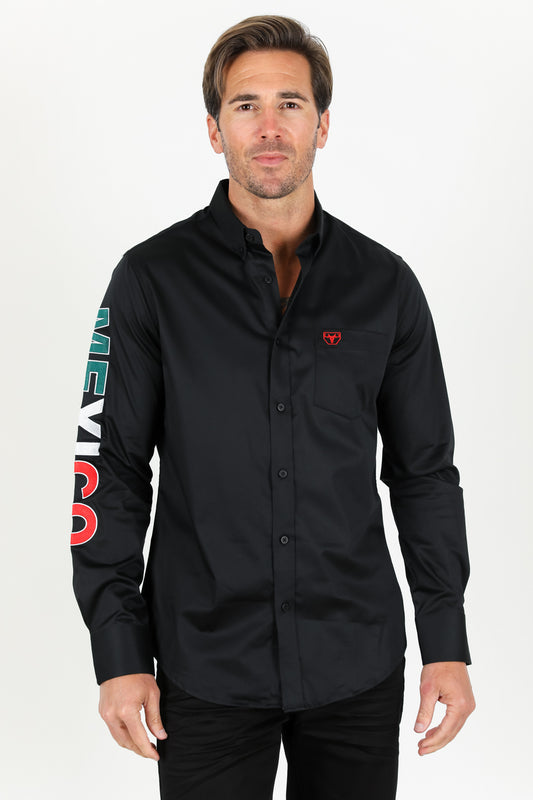 black mexico heritage flag shirt front platini