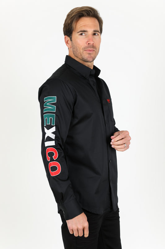 black mexico heritage flag shirt side platini