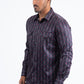 black modern ethnic pattern western shirt men platini side